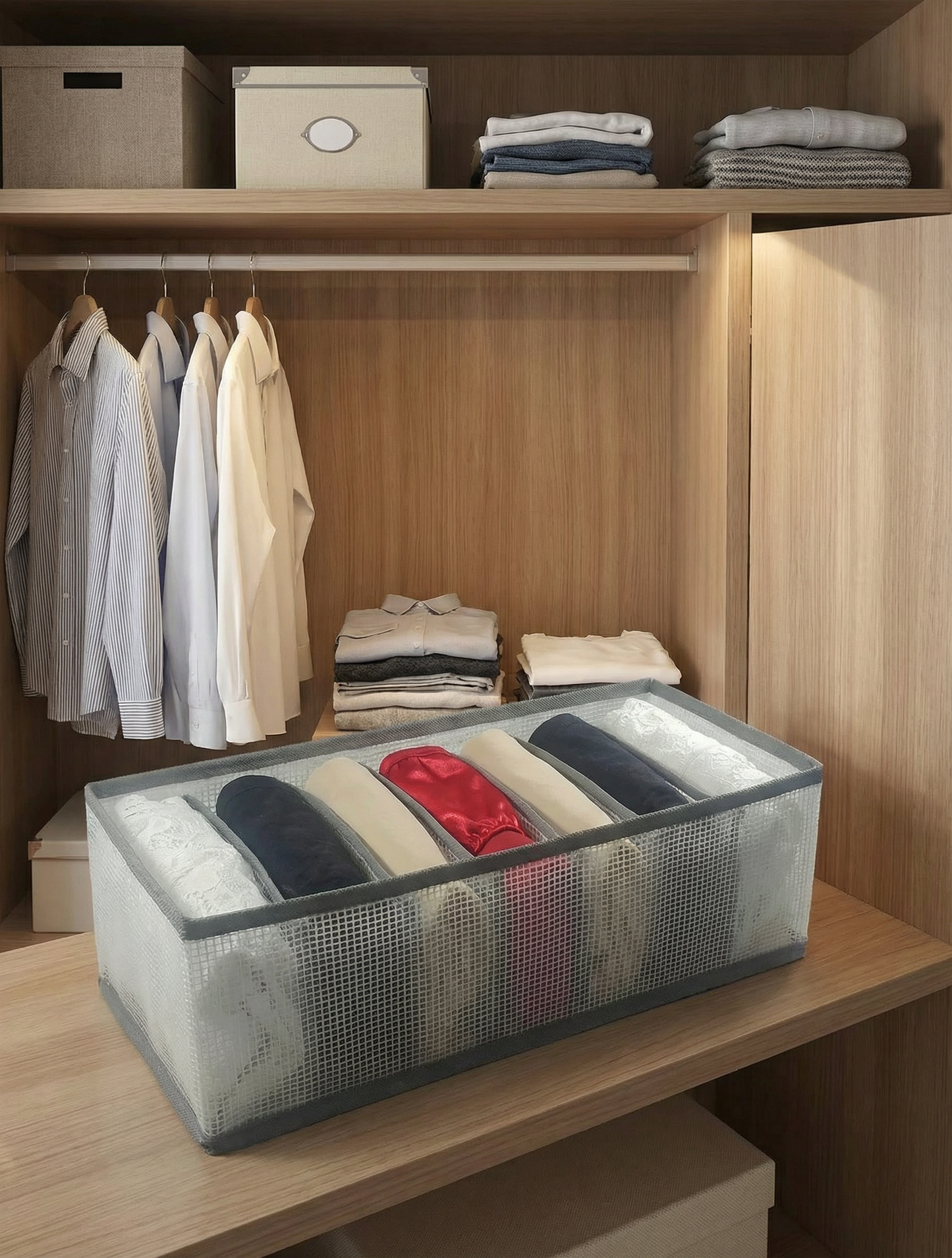 Organizador de Ropa Plegable con 7 Compartimentos 11 cm X 11cm X 33cm - TCC0023